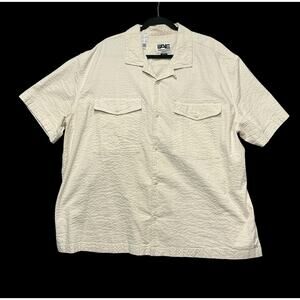 American Eagle Stretch Button-Up Venture Out Shirt Men's Size XXL Ivory